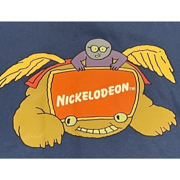 Nickelodeon Nick Box Sweatshirt Adult Size Medium Blue Bumper Monster Top - Picture 2 of 8